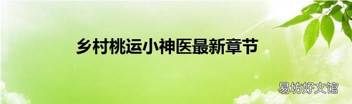 乡村桃运小神医最新章节