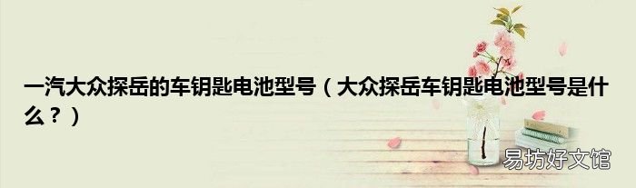 大众探岳车钥匙电池型号是什么? 一汽大众探岳的车钥匙电池型号