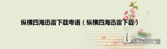纵横四海迅雷下载 纵横四海迅雷下载粤语
