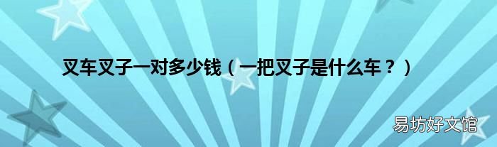 一把叉子是什么车? 叉车叉子一对多少钱