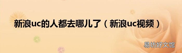 新浪uc视频 新浪uc的人都去哪儿了