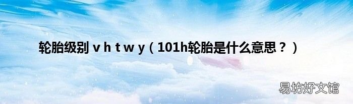 101h轮胎是什么意思? 轮胎级别 v h t w y