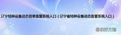 辽宁省特种设备动态监管系统入口 辽宁特种设备动态信息监管系统入口