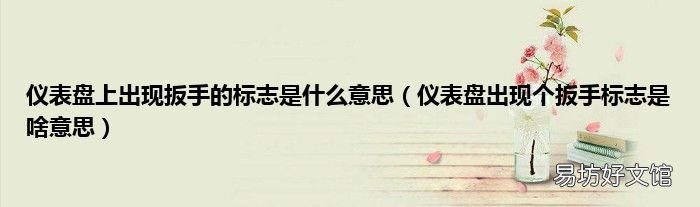 仪表盘出现个扳手标志是啥意思 仪表盘上出现扳手的标志是什么意思
