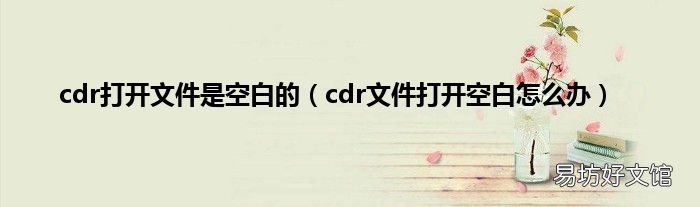cdr文件打开空白怎么办 cdr打开文件是空白的