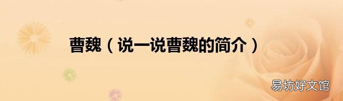 说一说曹魏的简介 曹魏