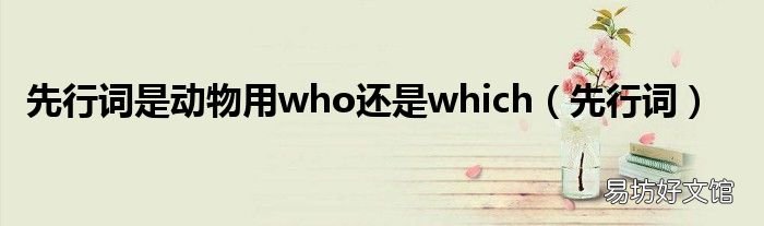 先行词 先行词是动物用who还是which