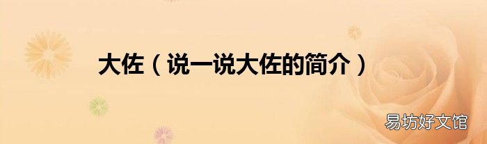说一说大佐的简介 大佐
