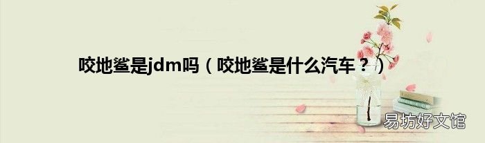咬地鲨是什么汽车? 咬地鲨是jdm吗