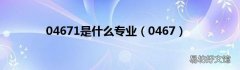 0467 04671是什么专业