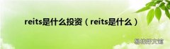 reits是什么 reits是什么投资