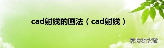 cad射线 cad射线的画法