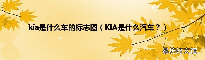 KIA是什么汽车？ kia是什么车的标志图