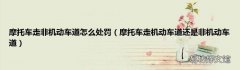 摩托车走机动车道还是非机动车道 摩托车走非机动车道怎么处罚