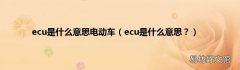 ecu是什么意思？ ecu是什么意思电动车
