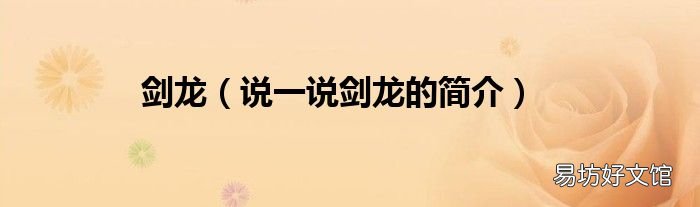 说一说剑龙的简介 剑龙