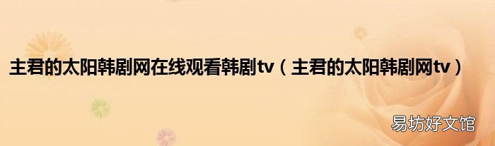 主君的太阳韩剧网tv 主君的太阳韩剧网在线观看韩剧tv