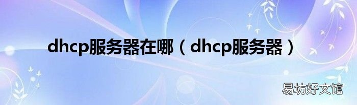 dhcp服务器 dhcp服务器在哪