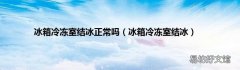 冰箱冷冻室结冰 冰箱冷冻室结冰正常吗
