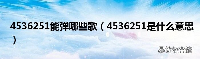 4536251是什么意思 4536251能弹哪些歌