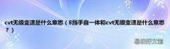 8挡手自一体和cvt无级变速是什么意思？ cvt无级变速是什么意思
