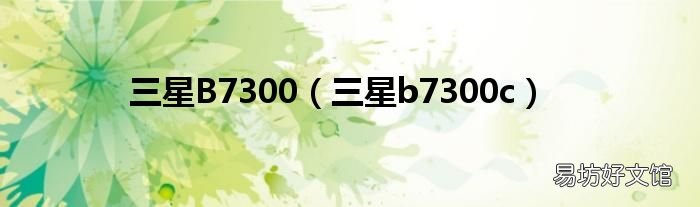 三星b7300c 三星B7300