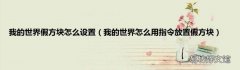 我的世界怎么用指令放置假方块 我的世界假方块怎么设置