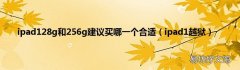 ipad1越狱 ipad128g和256g建议买哪一个合适