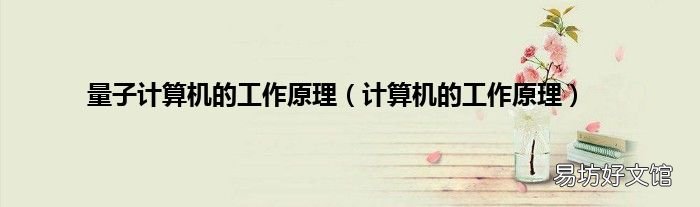 计算机的工作原理 量子计算机的工作原理