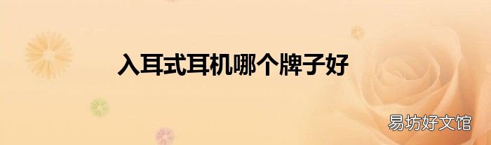 入耳式耳机哪个牌子好