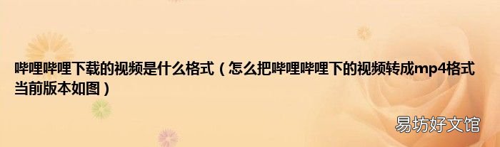 怎么把哔哩哔哩下的视频转成mp4格式 当前版本如图 哔哩哔哩下载的视频是什么格式