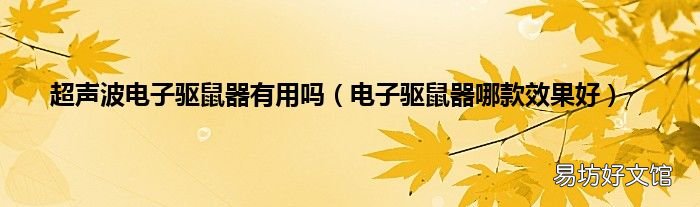 电子驱鼠器哪款效果好 超声波电子驱鼠器有用吗