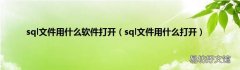 sql文件用什么打开 sql文件用什么软件打开