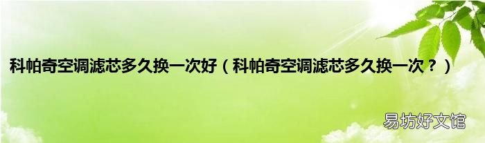 科帕奇空调滤芯多久换一次? 科帕奇空调滤芯多久换一次好