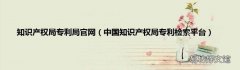 中国知识产权局专利检索平台 知识产权局专利局官网