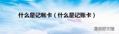 什么是记账卡 什么是记帐卡