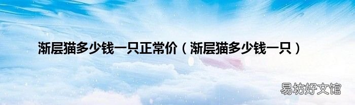 渐层猫多少钱一只 渐层猫多少钱一只正常价