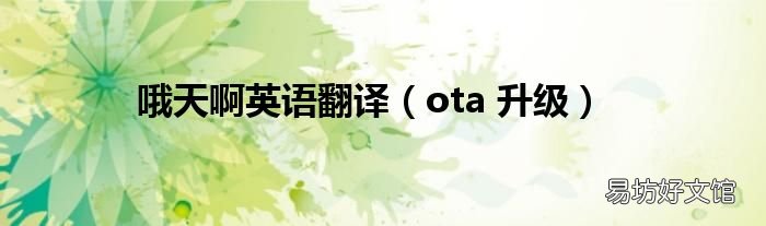 ota 升级 哦天啊英语翻译