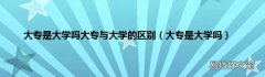 大专是大学吗 大专是大学吗大专与大学的区别