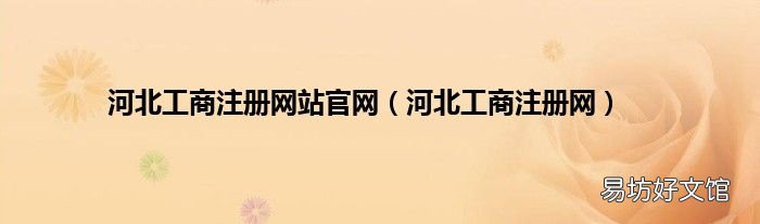 河北工商注册网 河北工商注册网站官网