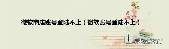 微软账号登陆不上 微软商店账号登陆不上