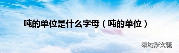 吨的单位 吨的单位是什么字母