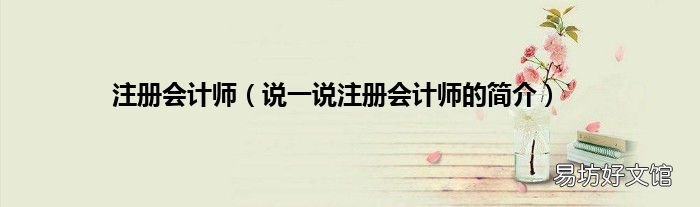 说一说注册会计师的简介 注册会计师