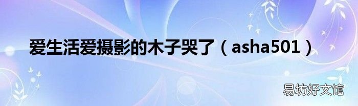 asha501 爱生活爱摄影的木子哭了