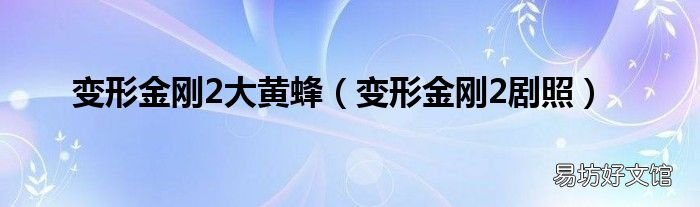 变形金刚2剧照 变形金刚2大黄蜂