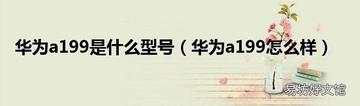 华为a199怎么样 华为a199是什么型号