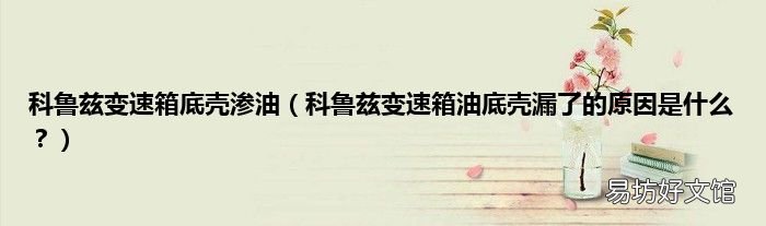 科鲁兹变速箱油底壳漏了的原因是什么? 科鲁兹变速箱底壳渗油