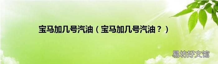 宝马加几号汽油? 宝马加几号汽油