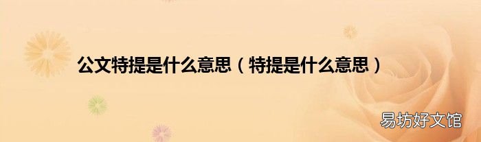 特提是什么意思 公文特提是什么意思