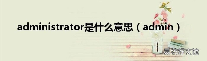 admin administrator是什么意思